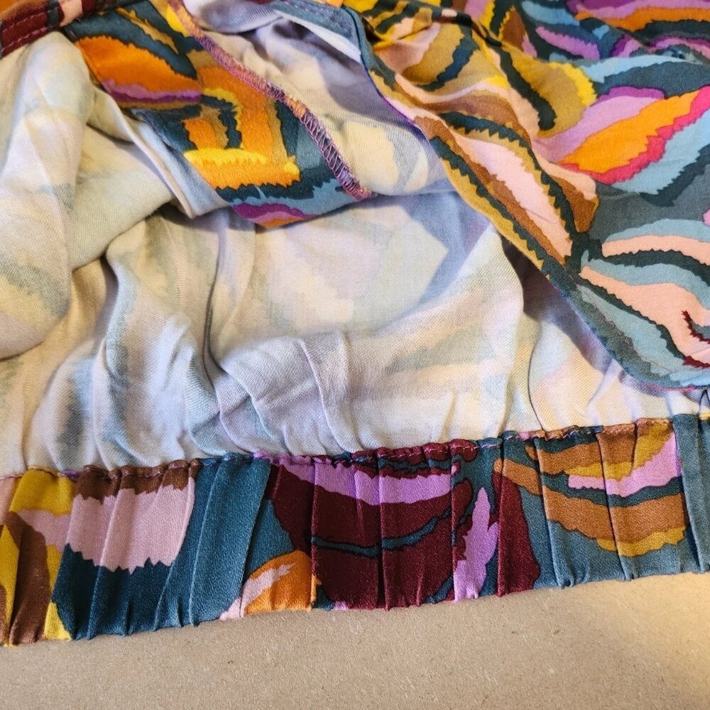 Haute Hippie Faux Wrap Top Colorful Tropical Women's size Small - Picture 10 of 15